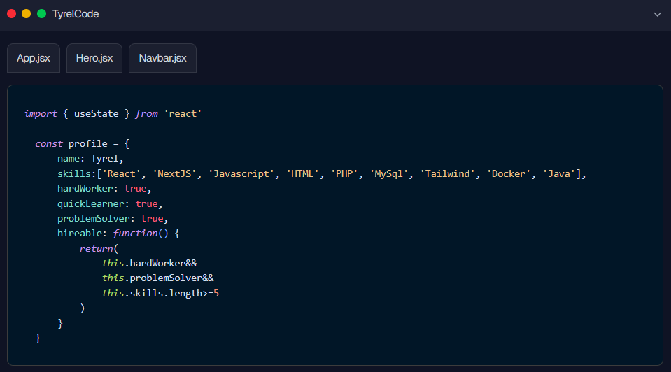 hero section showcase